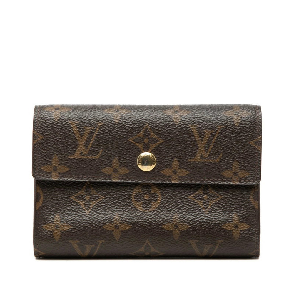 Louis Vuitton Monogram Portefeuille Alexandra Bi fold Wallet Brown